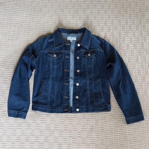 Time and Tru Jackets & Blazers - 69% Cotton Time and Tru Dark Blue Denim Jacket